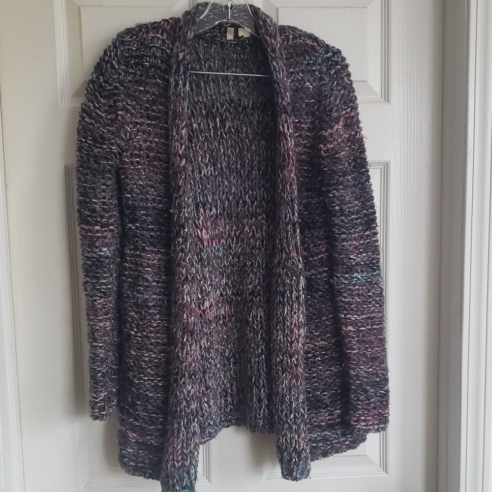 Moth Women's Marled Knit Cardigan - Black and Purple